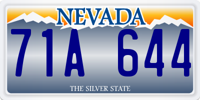 NV license plate 71A644