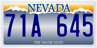 NV license plate 71A645