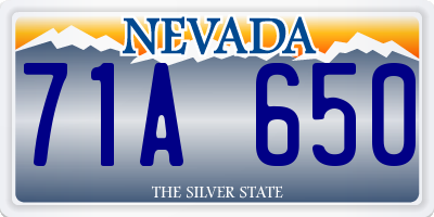 NV license plate 71A650