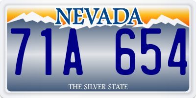 NV license plate 71A654