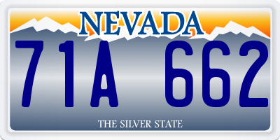 NV license plate 71A662