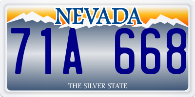 NV license plate 71A668