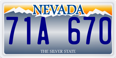 NV license plate 71A670