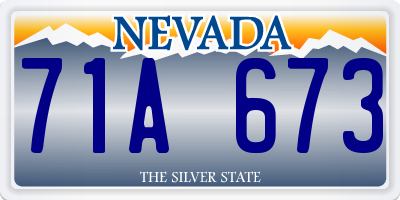 NV license plate 71A673