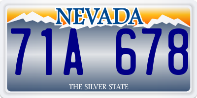 NV license plate 71A678