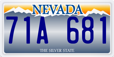 NV license plate 71A681