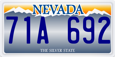 NV license plate 71A692