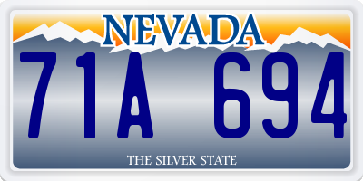 NV license plate 71A694