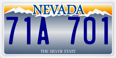 NV license plate 71A701