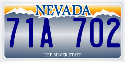 NV license plate 71A702