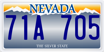 NV license plate 71A705