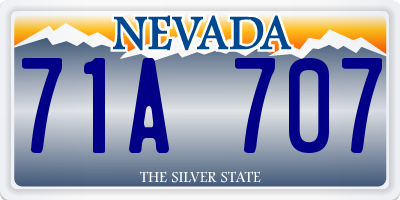 NV license plate 71A707