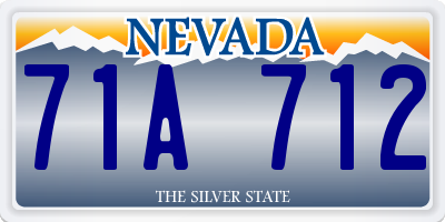 NV license plate 71A712