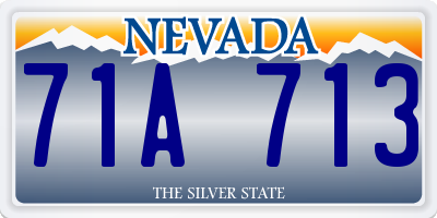 NV license plate 71A713