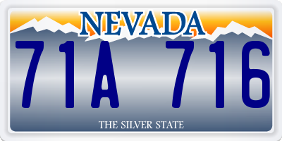 NV license plate 71A716
