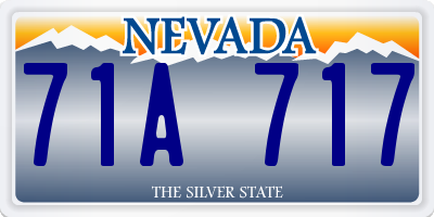 NV license plate 71A717