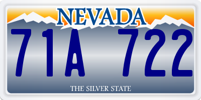 NV license plate 71A722