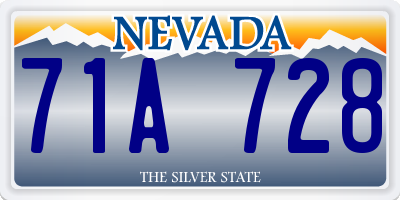 NV license plate 71A728