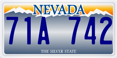 NV license plate 71A742