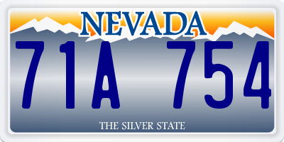 NV license plate 71A754