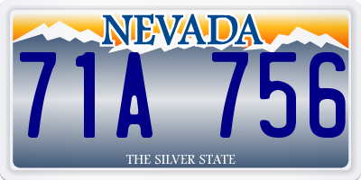 NV license plate 71A756