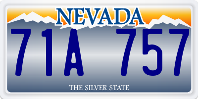NV license plate 71A757