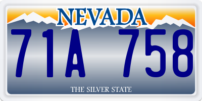 NV license plate 71A758