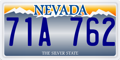 NV license plate 71A762