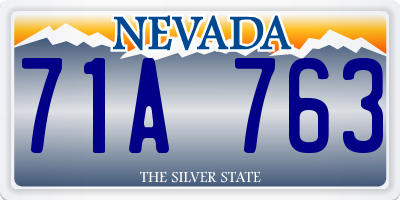 NV license plate 71A763