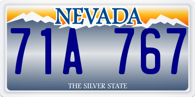 NV license plate 71A767