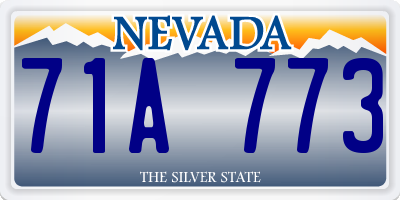 NV license plate 71A773