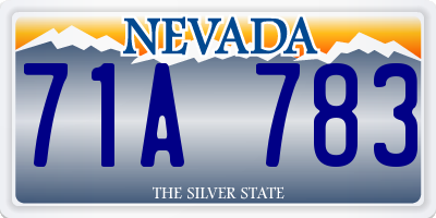 NV license plate 71A783