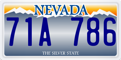 NV license plate 71A786