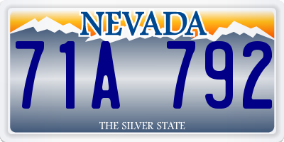NV license plate 71A792