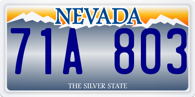 NV license plate 71A803