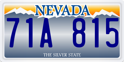 NV license plate 71A815