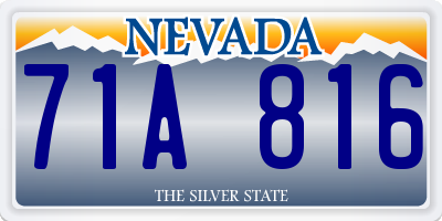 NV license plate 71A816