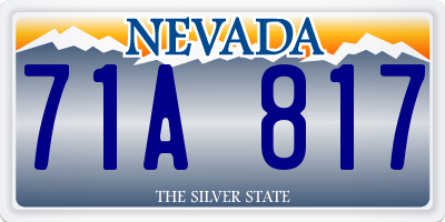 NV license plate 71A817