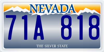 NV license plate 71A818