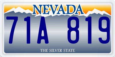 NV license plate 71A819