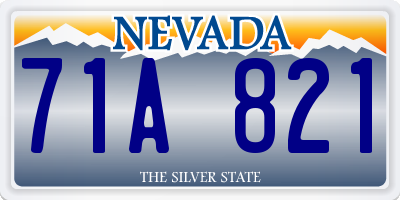 NV license plate 71A821
