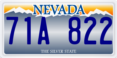 NV license plate 71A822