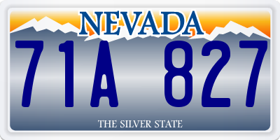 NV license plate 71A827