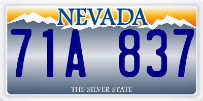 NV license plate 71A837