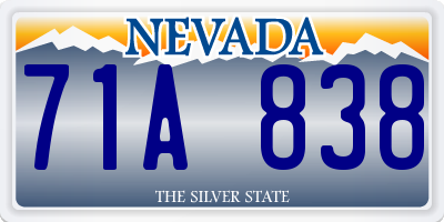 NV license plate 71A838