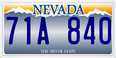 NV license plate 71A840