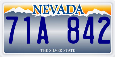 NV license plate 71A842