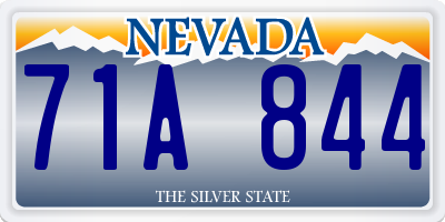 NV license plate 71A844