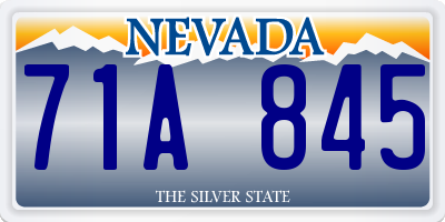 NV license plate 71A845
