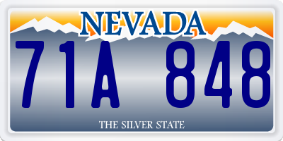 NV license plate 71A848